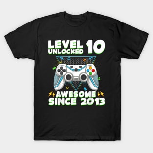 Ten 10yr BDay Son Boy Gamer 10th 10 Year Old Birthday T-Shirt